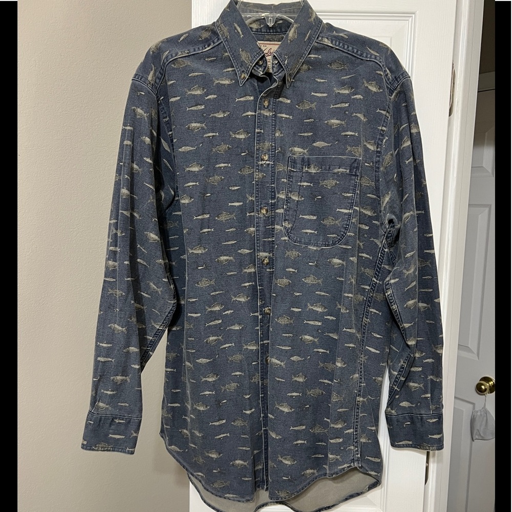 Men’s Vintage Woolrich Long Sleeve Button-down Shirt, L